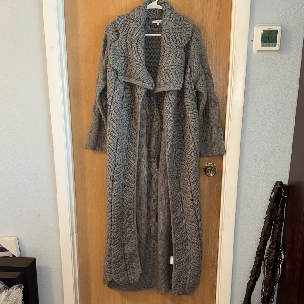 Just Madison Chunky SOFT Cable-Knit Long Open Duster Cardigan Size XL